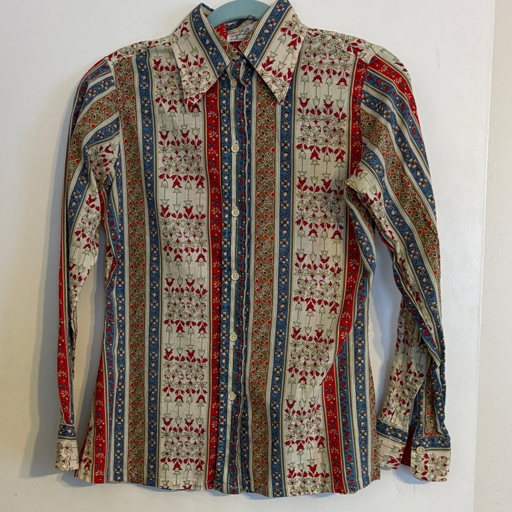 Vintage Women’s Porterhouse by Regina Porter Striped Floral Shirt. Size S